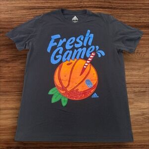 Adidas Fresh Game Graphic T-Shirt Mens Basketball‎ Orange Blue Tee